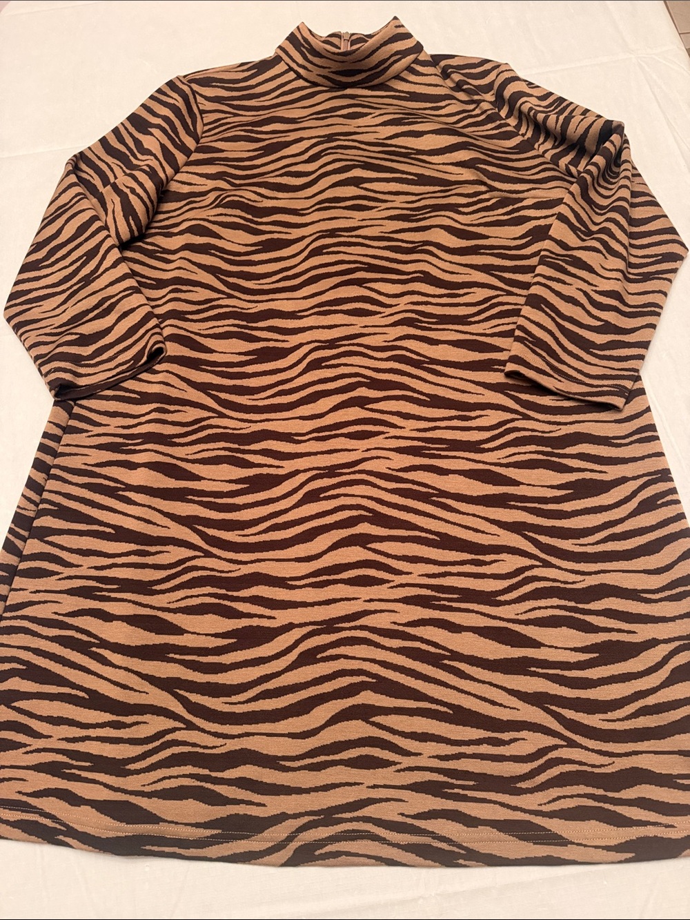 Tuckernuck Brown and Tan Zebra-Print Midi Dress